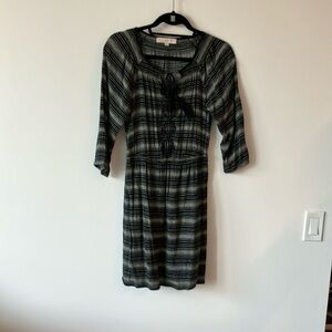 Loft black and white striped dress
